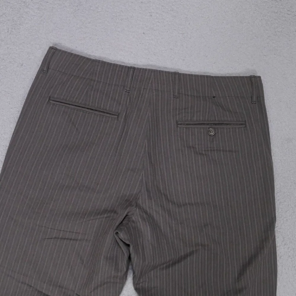 Y2K Banana Republic Pants 35x32 Mens Flat Front Straight Wide Leg Brown Cotton